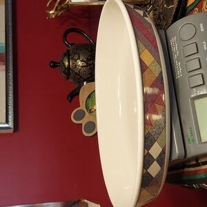 STUDIO NOVA PALM DESERT OVAL BAKER PAN DISH SERVING 15" Y2216 GEOMETRIC